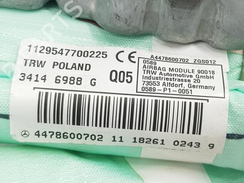 Right curtain airbag MERCEDES-BENZ V-CLASS (W447) V 250 BlueTEC / d (447.811, 447.813, 447.815) | BP17623004C12 