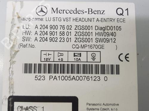 Radio MERCEDES-BENZ GLK-CLASS (X204) 220 CDI 4-matic (204.984, 204.997) | BP10730078E6 