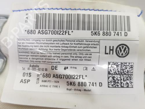 Left curtain airbag VW GOLF VI (5K1) 2.0 GTi | BP10503329C11 