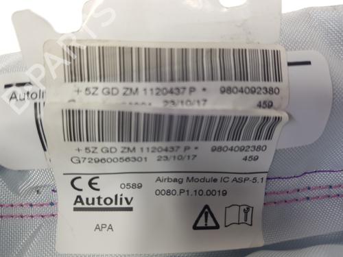 Left curtain airbag PEUGEOT 208 I (CA_, CC_) 1.6 HDi / BlueHDi 75 | BP17043268C11 