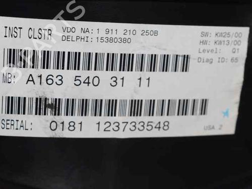 Instrument cluster MERCEDES-BENZ M-CLASS (W163) ML 270 CDI (163.113) | BP756349C47