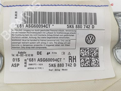 Right curtain airbag VW GOLF VI (5K1) 1.6 TDI | BP10965616C12 