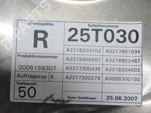 Rear right window mechanism MERCEDES-BENZ S-CLASS (W221, V221) S 320 CDI (221.022, 221.122) | BP777974C25 
