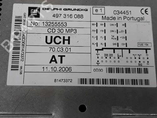 Radio OPEL ZAFIRA / ZAFIRA FAMILY B (A05) 1.9 CDTI (M75) | BP3452594E6 