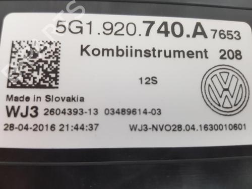 Instrument cluster VW GOLF VII (5G1, BQ1, BE1, BE2) 1.2 TSI | BP5795795C47 