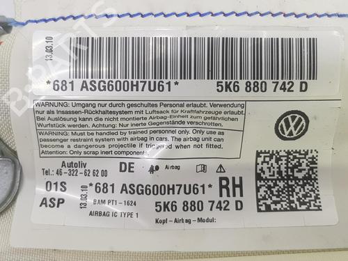 Right curtain airbag VW GOLF VI (5K1) 2.0 GTi | BP10503328C12 