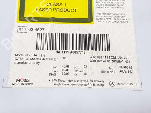 Radio MERCEDES-BENZ SPRINTER 5-t Platform/Chassis (B906) 518 CDI (906.153, 906.155, 906.253, 906.255) | BP7184145E6 