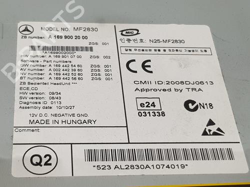 Radio MERCEDES-BENZ A-CLASS (W169) A 180 CDI (169.007, 169.307) | BP27614365E6 
