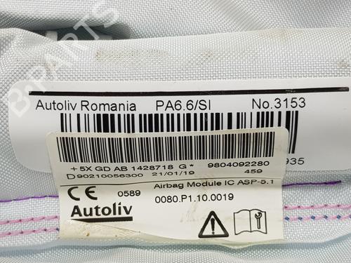 Right curtain airbag PEUGEOT 208 I (CA_, CC_) 1.2 VTI 82 | BP15244059C12 