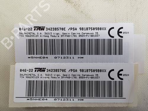 Airbag Kit OPEL COMBO Box Body/MPV (K9) 1.5 D | BP32337975C86 