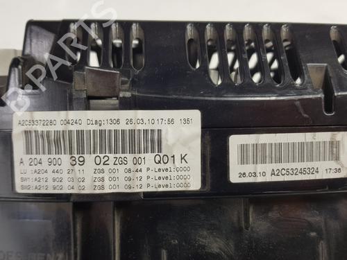 Instrument cluster MERCEDES-BENZ GLK-CLASS (X204) 220 CDI (204.902) | BP31346764C47 