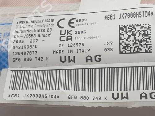 Right curtain airbag SEAT IBIZA V (KJ1, KJG) 1.0 TSI | BP31264623C12 