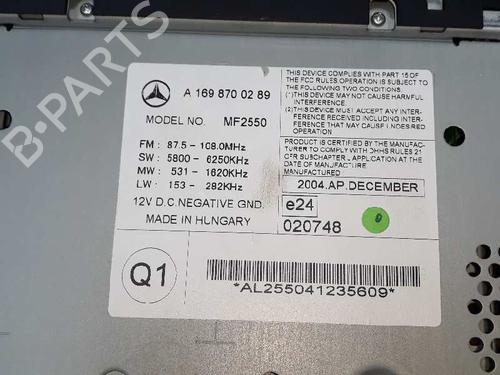 Radio MERCEDES-BENZ A-CLASS (W169) A 180 CDI (169.007, 169.307) | BP3386905E6 