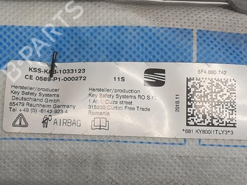 Høyre gardin kollisjonspute SEAT LEON (5F1)  | BP26728344C12 