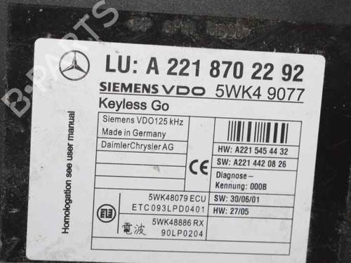 Electronic module MERCEDES-BENZ S-CLASS (W221, V221) S 350 BlueTec (221.026, 221.126) | BP10258301M83 