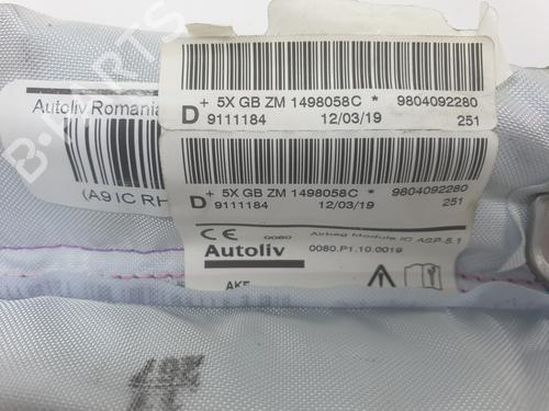 Right curtain airbag PEUGEOT 208 I (CA_, CC_) 1.6 BlueHDi 100 | BP20190479C12 