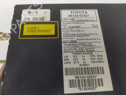 Radio TOYOTA AURIS (_E15_)  | BP17171545E6 