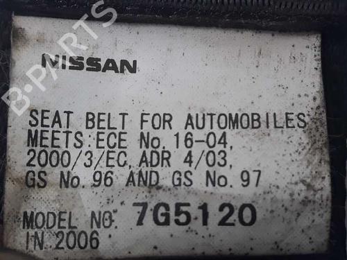 Rear center seatbelt NISSAN NAVARA NP300 (D40) 2.5 dCi 4WD (D40TT, D40T, D40M, D40BB) | BP8746676I27 