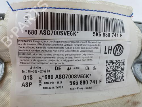 Left curtain airbag VW GOLF VI (5K1)  | BP29505123C11 