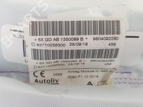 Right curtain airbag PEUGEOT 208 I (CA_, CC_) 1.2 VTI 82 | BP18904791C12