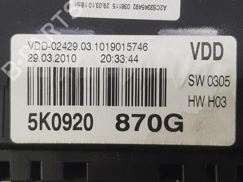 Instrument cluster VW GOLF VI (5K1) 1.6 TDI | BP4868047C47 