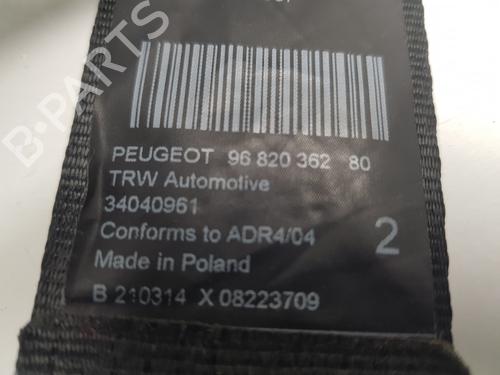 Rear left seatbelt PEUGEOT 3008 I MPV (0U_) 1.6 HDi 115 / BlueHDi 115 | BP16687312I29 