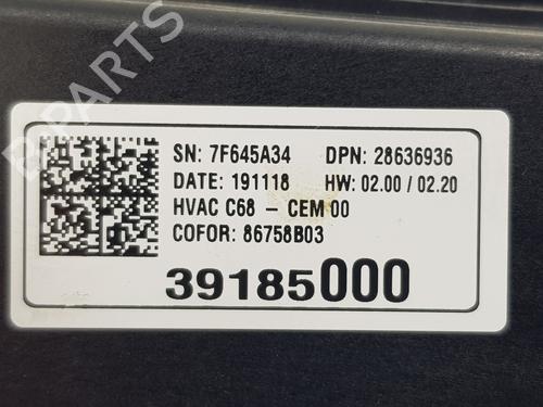 Climate control OPEL CORSA F (P2JO) 1.2 (68) | BP16837513I5 