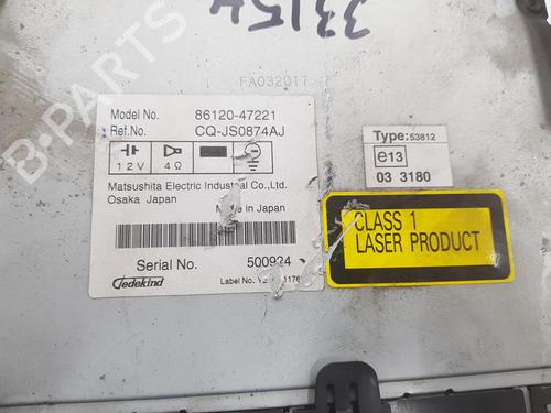 Radio TOYOTA PRIUS Liftback (_W2_) 1.5 Hybrid (NHW20_, NHW20R) | BP17169801E6 