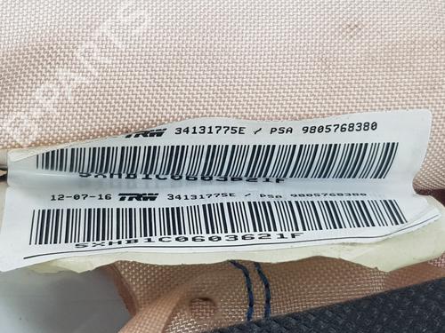 Right curtain airbag PEUGEOT 308 II (LB_, LP_, LW_, LH_, L3_) 1.6 HDi 100 | BP18868488C12 
