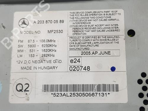 Radio MERCEDES-BENZ C-CLASS Coupe (CL203) C 200 CDI (203.707) | BP15584868E6 
