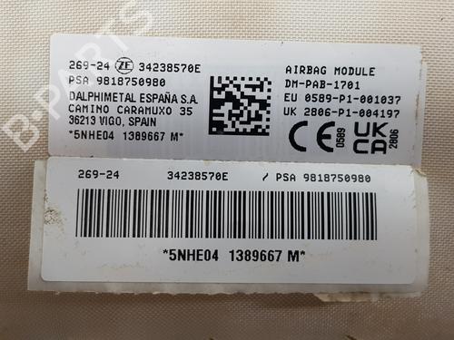 Airbag Kit OPEL COMBO E Tour / Life (K9) 1.5 | BP31854425C86 