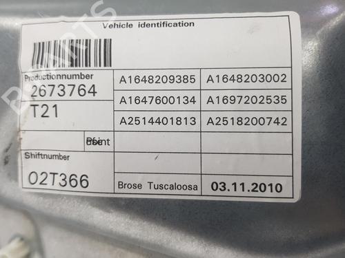 Front left window mechanism MERCEDES-BENZ M-CLASS (W164) ML 350 CDI 4-matic (164.125, 164.124) | BP16839888C22 