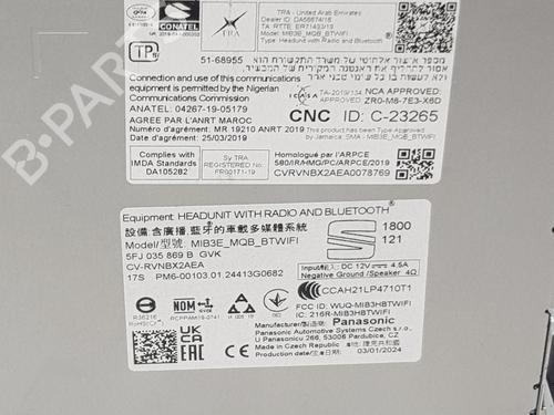 Display monitor SEAT IBIZA V (KJ1, KJG)  | BP27506135C48 