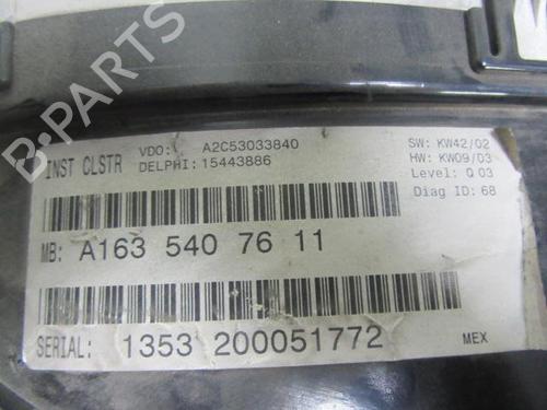 Instrument cluster MERCEDES-BENZ M-CLASS (W163) ML 270 CDI (163.113) | BP20118932C47 