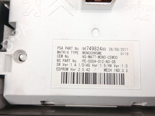 Instrument cluster PEUGEOT 5008 (0U_, 0E_) 2.0 HDi 150 / BlueHDi 150 | BP29619031C47 