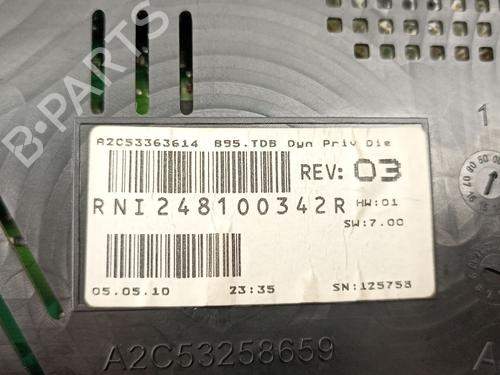 Instrument cluster RENAULT MEGANE III Grandtour (KZ0/1) 1.5 dCi (KZ1M, KZ1W, KZ0R) | BP22987500C47 