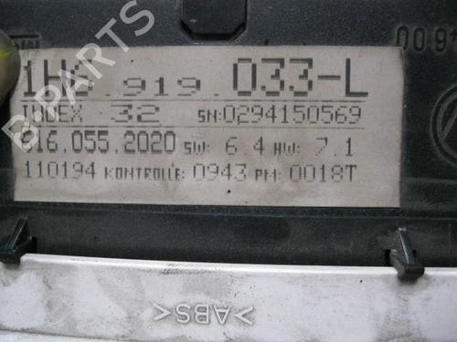 Instrument cluster VW GOLF III (1H1) 1.9 D | BP20121072C47 