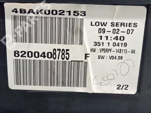 Instrument cluster RENAULT MEGANE II (BM0/1_, CM0/1_) 1.5 dCi (BM1F, CM1F) | BP9796957C47 