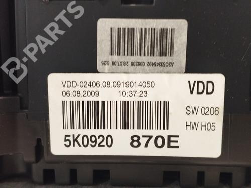 Instrument cluster VW GOLF VI (5K1) 2.0 TDI | BP11036684C47