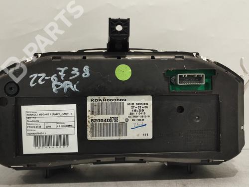 Instrument cluster RENAULT MEGANE II (BM0/1_, CM0/1_) 1.5 dCi (BM1E, CM1E) | BP11802888C47