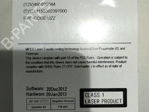 Radio OPEL ASTRA J (P10) 1.3 CDTI (68) | BP19064075E6