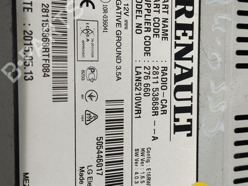 Radio RENAULT CLIO IV (BH_) 0.9 TCe 90 (BHNF, BHMA, BHMH, BHJK, BHJR) | BP19496420E6 