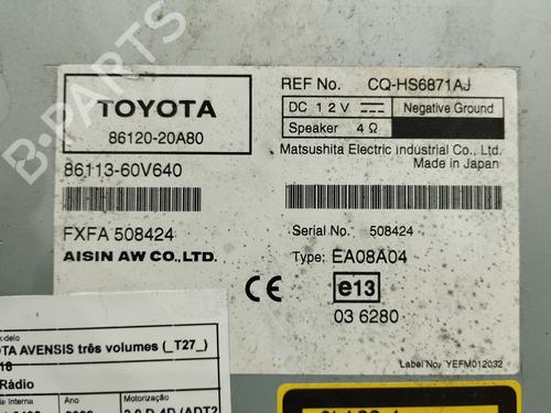 Radio TOYOTA AVENSIS Saloon (_T27_) 2.0 D-4D (ADT270_, ADT270R) | BP20490145E6 