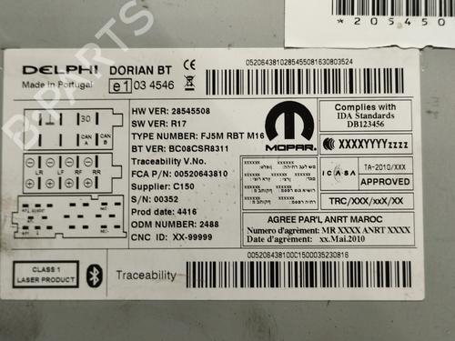 Radio OPEL COMBO Box Body/MPV (X12) 1.6 CDTI (B05) | BP24128460E6 