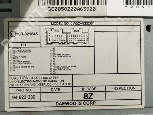 Radio CHEVROLET AVEO / KALOS Saloon (T250, T255) 1.2 LPG | BP26612269E6 