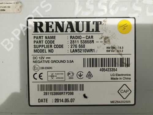 Radio RENAULT CLIO IV (BH_) 0.9 TCe 90 (BHNF, BHMA, BHMH, BHJK, BHJR) | BP27434820E6 