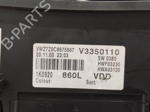Instrument cluster VW GOLF V (1K1) 1.9 TDI | BP29439369C47 