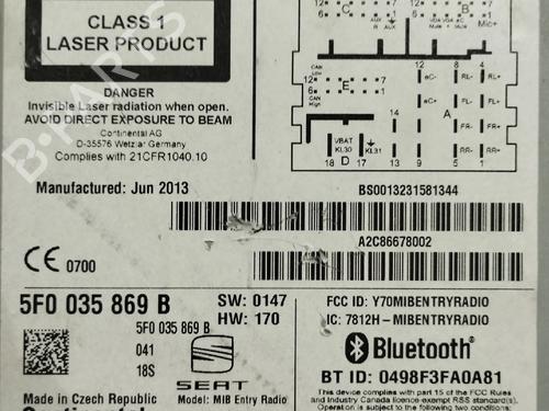 Radio SEAT LEON (5F1) 1.2 TSI | BP33988768E6 - Image 4
