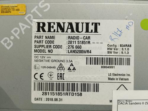 Radio DACIA SANDERO II TCe 90 (B8M1, B8MA, B8AC) | BP32685221E6 - Image 2