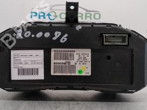 Instrument cluster RENAULT MEGANE II (BM0/1_, CM0/1_) 1.5 dCi (BM1F, CM1F) | BP9787903C47 